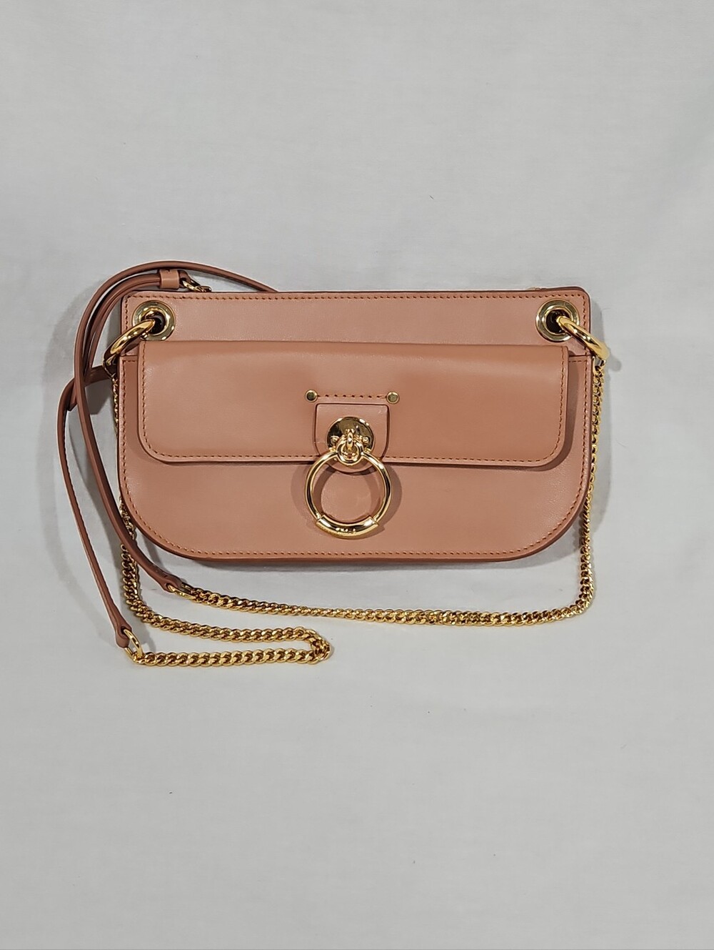 Chloe Bag Mini Tess Crossbody Leather Purse Salmon Pink Clutch Wallet Shoulder